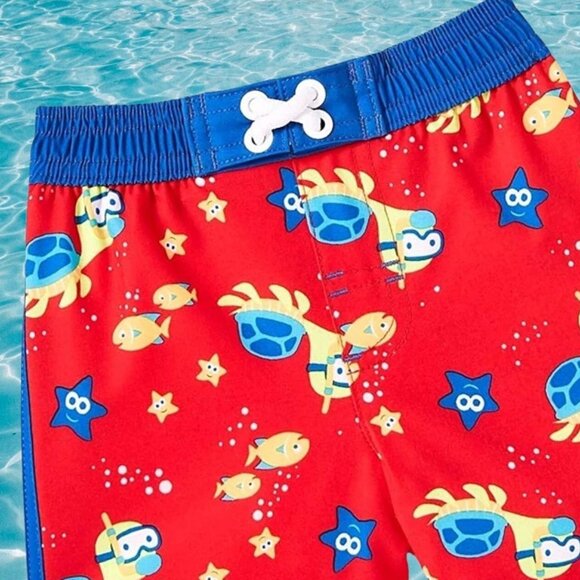 Wonder Nation Scuba Turtles Brilliant Red Swim Short Trunks - 12 Months NEW - Picture 4 of 4